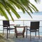 Costway Set of 2 Outdoor Patio PE Rattan Dining Chairs Armrest Stackable Garden